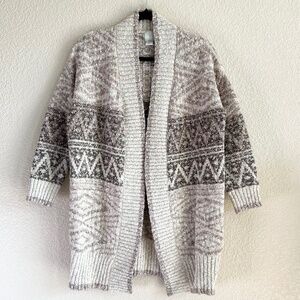 JOIE Long knit Cardigan Sweater Women's Size Small Duster Open Front Cream Brown